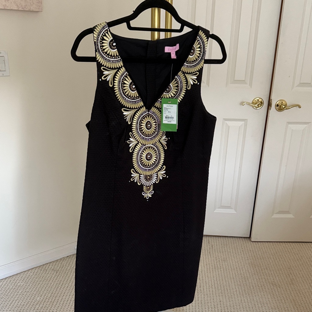 Lilly Pulitzer Black Dress With Gold Accents